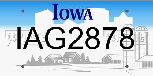 IAG2878 Iowa License Plate