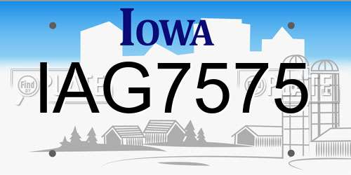 IAG7575 Iowa License Plate