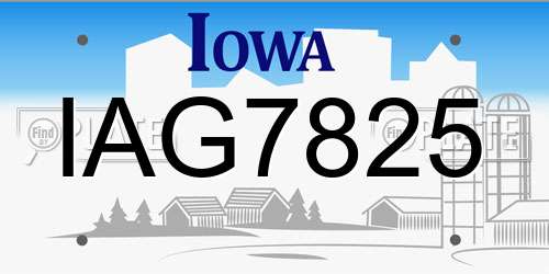 IAG7825 Iowa License Plate