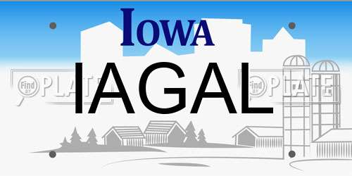 IAGAL Iowa License Plate