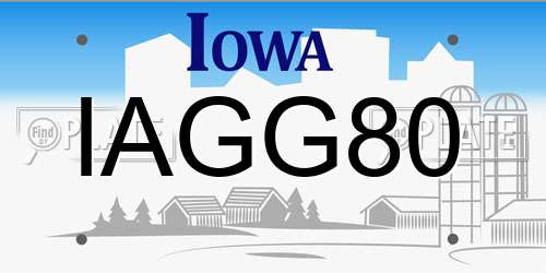 IAGG80 Iowa License Plate