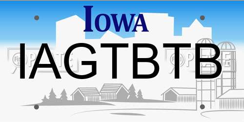 IAGTBTB Iowa License Plate