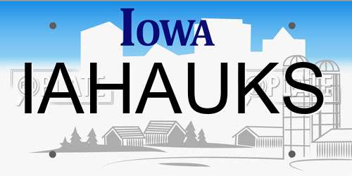IAHAUKS Iowa License Plate