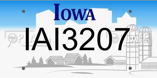 IAI3207 Iowa License Plate