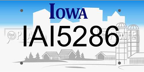 IAI5286 Iowa License Plate
