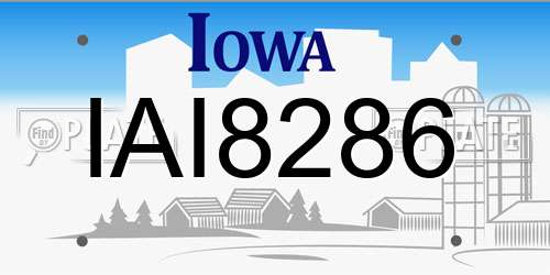 IAI8286 Iowa License Plate