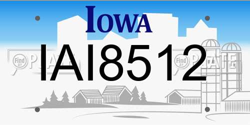 IAI8512 Iowa License Plate