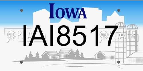 IAI8517 Iowa License Plate