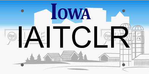 IAITCLR Iowa License Plate