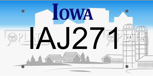 IAJ271 Iowa License Plate