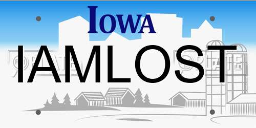 IAMLOST Iowa License Plate