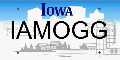 IAMOGG Iowa License Plate