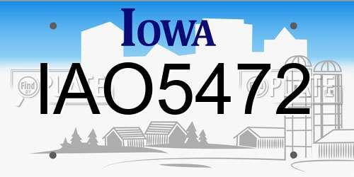 IAO5472 Iowa License Plate