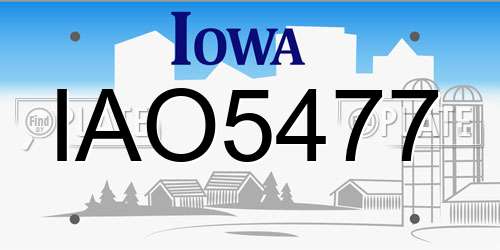 IAO5477 Iowa License Plate