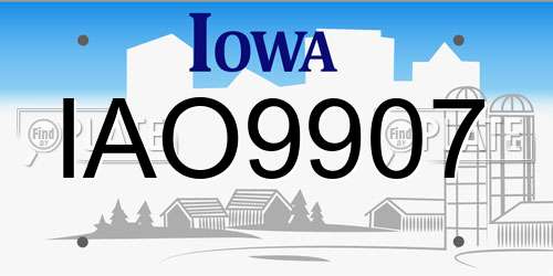 IAO9907 Iowa License Plate