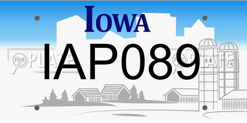 IAP089 Iowa License Plate