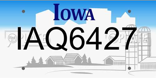 IAQ6427 Iowa License Plate
