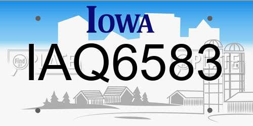 IAQ6583 Iowa License Plate