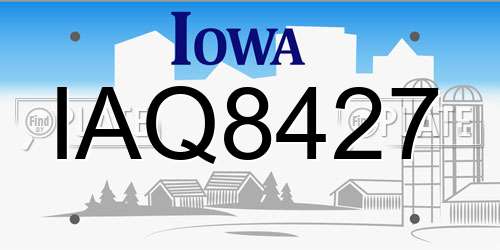 IAQ8427 Iowa License Plate