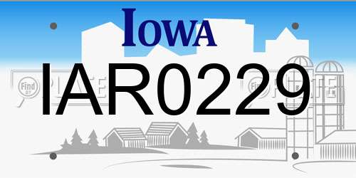 IAR0229 Iowa License Plate