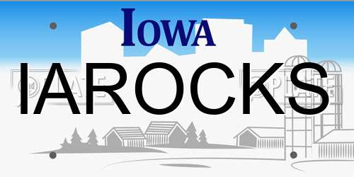 IAROCKS Iowa License Plate