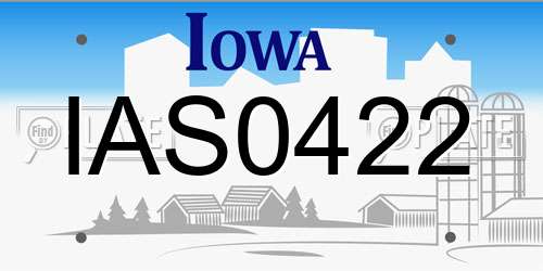 IAS0422 Iowa License Plate
