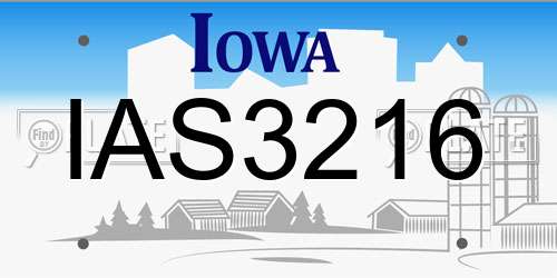 IAS3216 Iowa License Plate