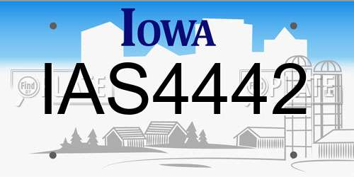 IAS4442 Iowa License Plate