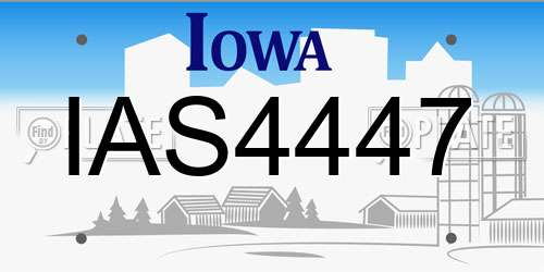 IAS4447 Iowa License Plate