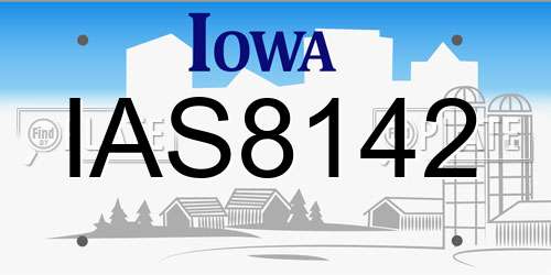 IAS8142 Iowa License Plate