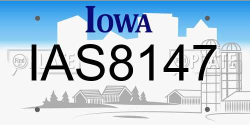IAS8147 Iowa License Plate