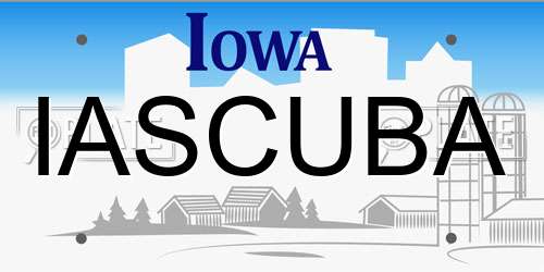 IASCUBA Iowa License Plate