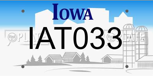 IAT033 Iowa License Plate