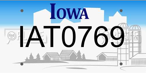 IAT0769 Iowa License Plate