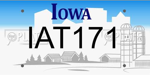 IAT171 Iowa License Plate