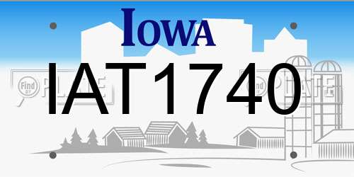 IAT1740 Iowa License Plate
