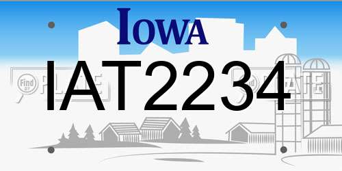 IAT2234 Iowa License Plate