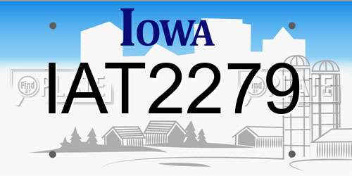 IAT2279 Iowa License Plate