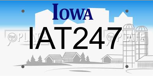 IAT247 Iowa License Plate