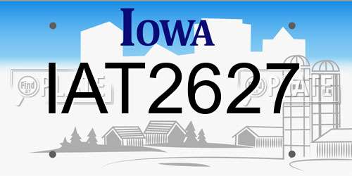 IAT2627 Iowa License Plate