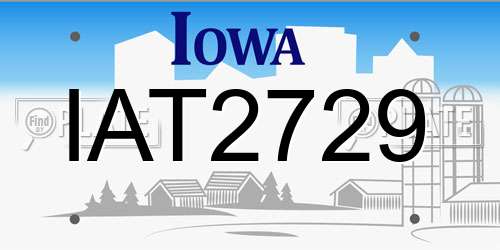 IAT2729 Iowa License Plate