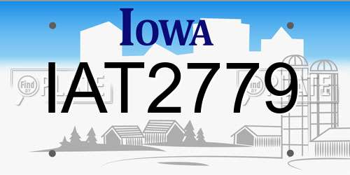 IAT2779 Iowa License Plate