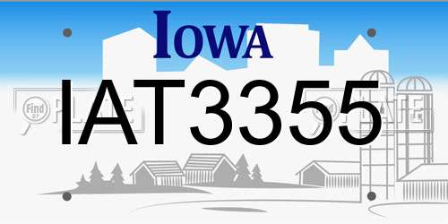 IAT3355 Iowa License Plate