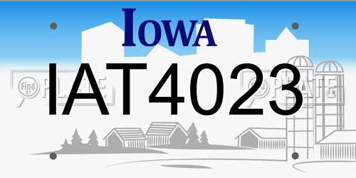IAT4023 Iowa License Plate