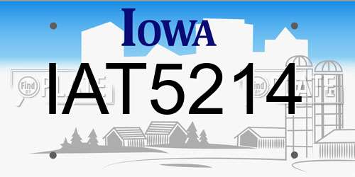 IAT5214 Iowa License Plate