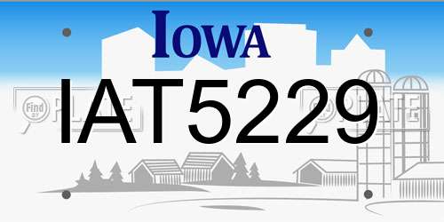 IAT5229 Iowa License Plate