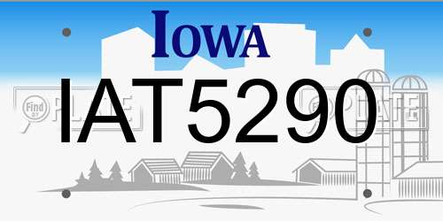 IAT5290 Iowa License Plate