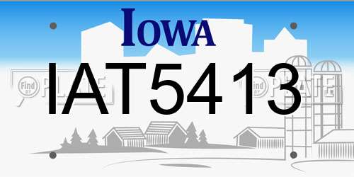 IAT5413 Iowa License Plate