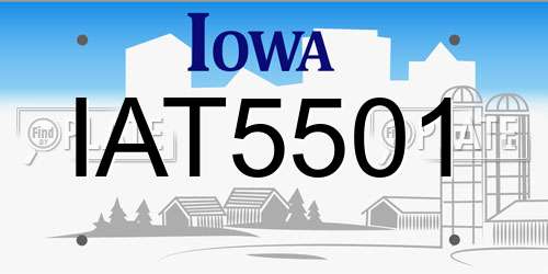 IAT5501 Iowa License Plate