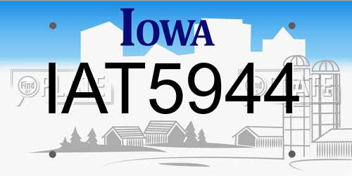 IAT5944 Iowa License Plate